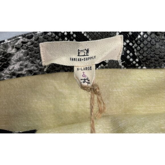 Thread & Supply Snake Print Straight Skirt Knee Length X-Large Black Gray White - Picture 3 of 6